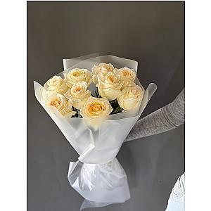 Моно-Букет с белой розой (9 шт.)